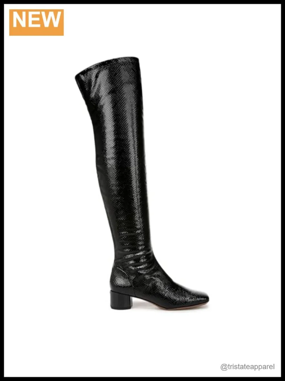 Franco Sarto Over the Knee Boots Square Toe Block Heel Zip Closure Women's OTK